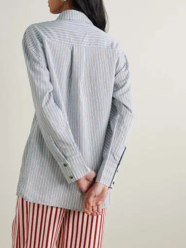 Ganni Striped Poplin Shirt | Thumbnail 4