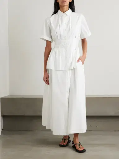 Rosie Assoulin Boogie Woogie Bugle Boy Cotton-poplin Maxi Shirt Dress | Thumbnail 3 Rosie Assoulin Boogie Woogie Bugle Boy Cotton-poplin Maxi Shirt Dress | Thumbnail 3