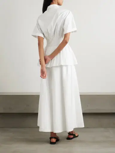 Rosie Assoulin Boogie Woogie Bugle Boy Cotton-poplin Maxi Shirt Dress | Thumbnail 4 Rosie Assoulin Boogie Woogie Bugle Boy Cotton-poplin Maxi Shirt Dress | Thumbnail 4