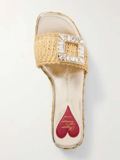 Roger Vivier 25 Crystal-embellished Raffia Sandals | Thumbnail 5