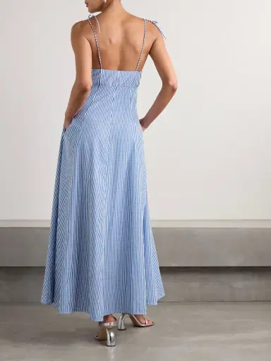 Rosie Assoulin High Garden Pleated Striped Poplin Maxi Dress | Thumbnail 3