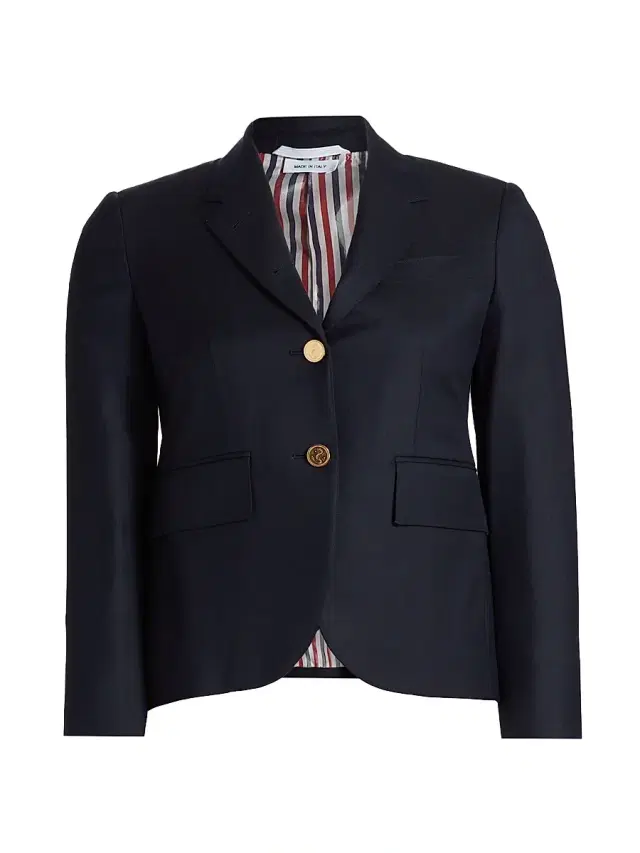 Women's High Armhole Wool Sport Coat - Navy