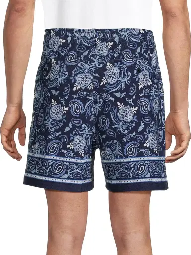 Ralph Lauren Purple Label Men's 5.5''Paisley-Print Terry Shorts - Maiori Choppa Border Print | Thumbnail 5