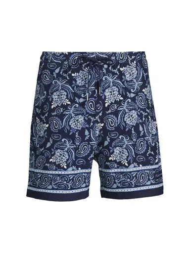 Ralph Lauren Purple Label Men's 5.5''Paisley-Print Terry Shorts - Maiori Choppa Border Print | Thumbnail 1