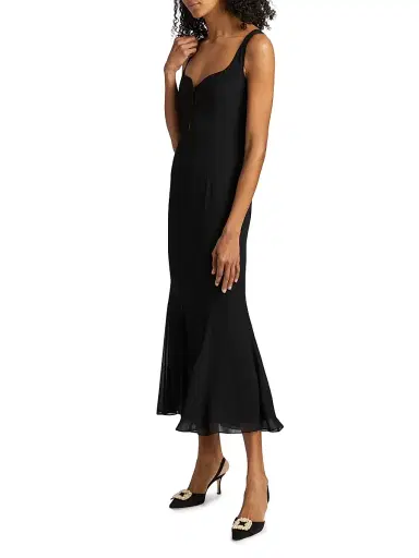 Reformation Women's Laine Cocktail Dress - Black | Thumbnail 4