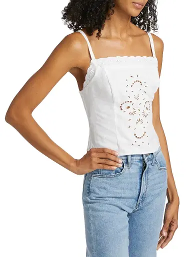 Reformation Women's Eva Linen Top - White - Size 12 | Thumbnail 4