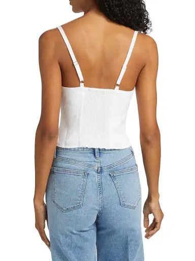 Reformation Women's Eva Linen Top - White - Size 12 | Thumbnail 5
