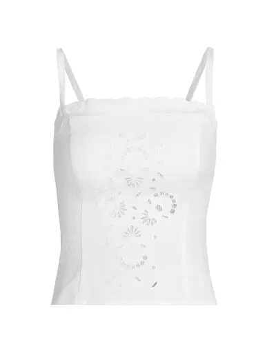 Reformation Women's Eva Linen Top - White - Size 12 | Thumbnail 1