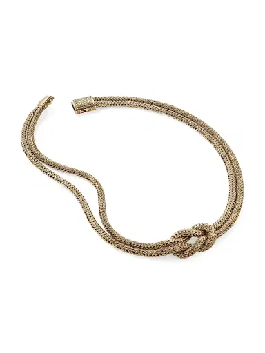 John Hardy Love Knot 14K Yellow Gold Double-Chain Necklace - Yellow Gold | Thumbnail 4