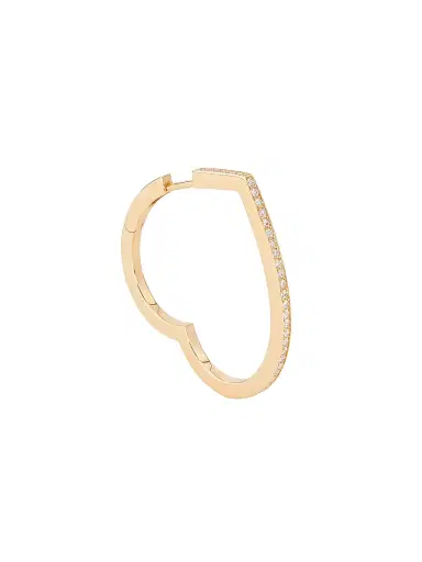 Repossi Women's Antifer 18K Rose Gold & 0.13 TCW Diamond Heart Hoop Earring - Rose Gold | Thumbnail 1 Repossi Women's Antifer 18K Rose Gold & 0.13 TCW Diamond Heart Hoop Earring - Rose Gold | Thumbnail 1