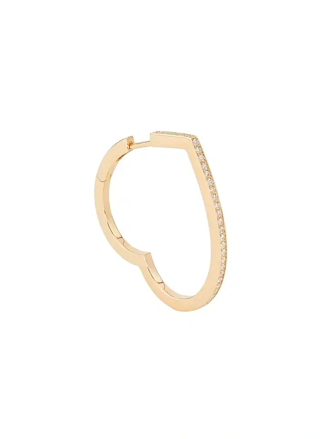 Women's Antifer 18K Rose Gold & 0.13 TCW Diamond  Heart Hoop Earring - Rose Gold