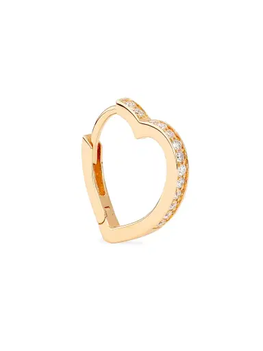 Repossi Women's Antifer 18K Rose Gold & 0.06 TCW Diamond Heart Hoop Earring - Rose Gold | Thumbnail 1