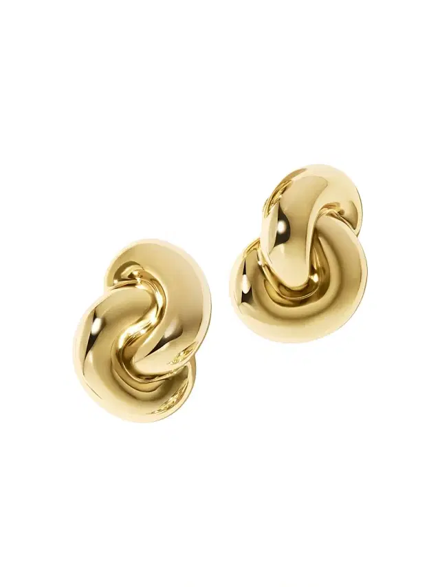 Women's Knot 10K-Gold-Plated Stud Earrings - Yellow Gold