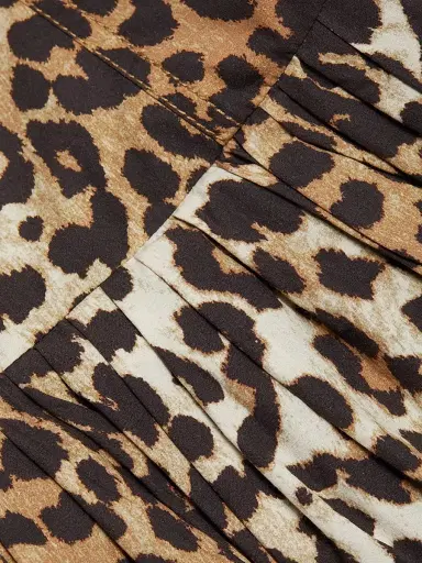 Ganni Women's Leopard-Print Cotton Corset Minidress - Leopard | Thumbnail 7