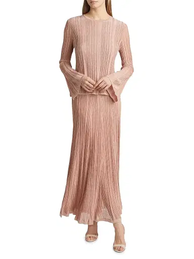 Zimmermann Women's Lucky Metallic Ribbed Top - Metallic Pink | Thumbnail 2