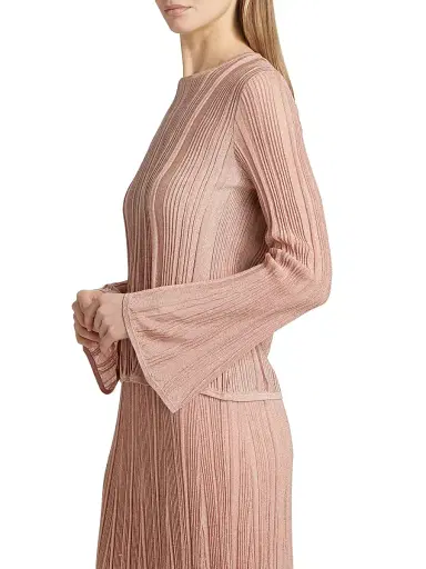Zimmermann Women's Lucky Metallic Ribbed Top - Metallic Pink | Thumbnail 4