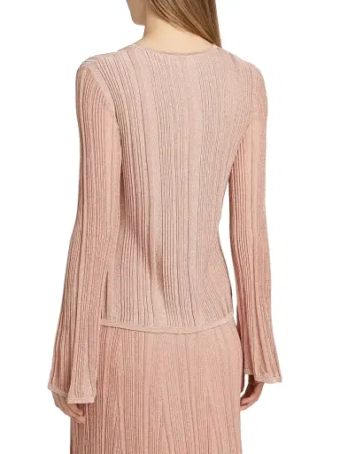 Zimmermann Women's Lucky Metallic Ribbed Top - Metallic Pink | Thumbnail 5