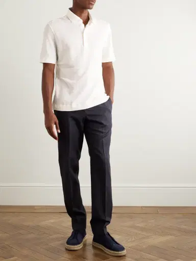 Zegna Oasi Linen Polo Shirt - Men | Thumbnail 2