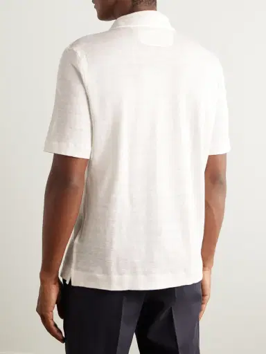 Zegna Oasi Linen Polo Shirt - Men | Thumbnail 3