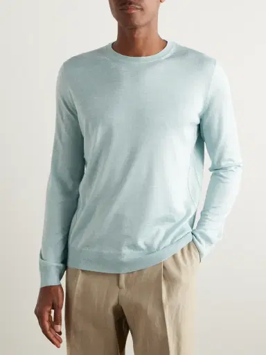 Zegna Mulberry Silk, Cashmere and Linen-Blend Sweater - Men | Thumbnail 3 Zegna Mulberry Silk, Cashmere and Linen-Blend Sweater - Men | Thumbnail 3