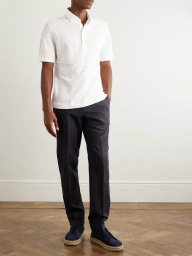 Zegna Straight-Leg Linen-Twill Trousers - Men | Thumbnail 2