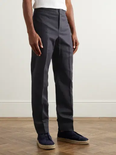 Zegna Straight-Leg Linen-Twill Trousers - Men | Thumbnail 3