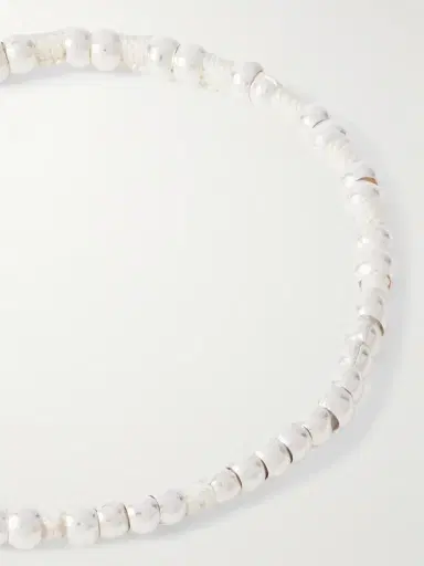 Mikia Sterling Silver and Silk-Cord Beaded Bracelet - Men | Thumbnail 4 Mikia Sterling Silver and Silk-Cord Beaded Bracelet - Men | Thumbnail 4