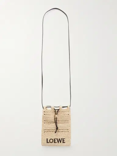 Loewe + Paula's Ibiza Leather-trimmed Embroidered Raffia Shoulder Bag | Thumbnail 6 Loewe + Paula's Ibiza Leather-trimmed Embroidered Raffia Shoulder Bag | Thumbnail 6