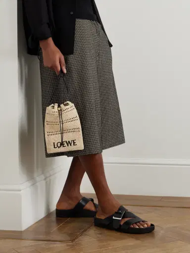 Loewe + Paula's Ibiza Leather-trimmed Embroidered Raffia Shoulder Bag | Thumbnail 7 Loewe + Paula's Ibiza Leather-trimmed Embroidered Raffia Shoulder Bag | Thumbnail 7