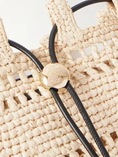 Loewe + Paula's Ibiza Leather-trimmed Embroidered Raffia Shoulder Bag | Thumbnail 9 Loewe + Paula's Ibiza Leather-trimmed Embroidered Raffia Shoulder Bag | Thumbnail 9
