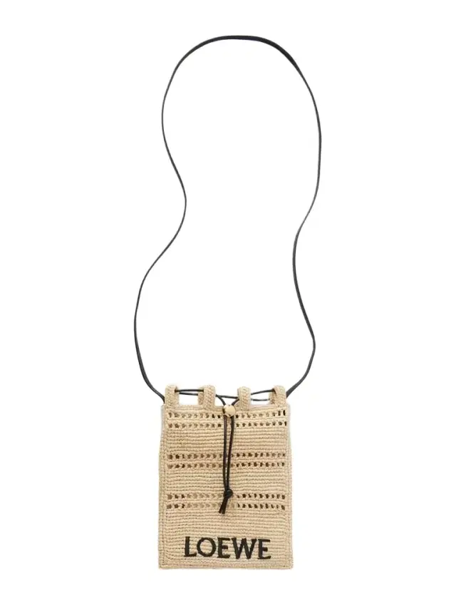 Loewe + Paula's Ibiza Leather-trimmed Embroidered Raffia Shoulder Bag