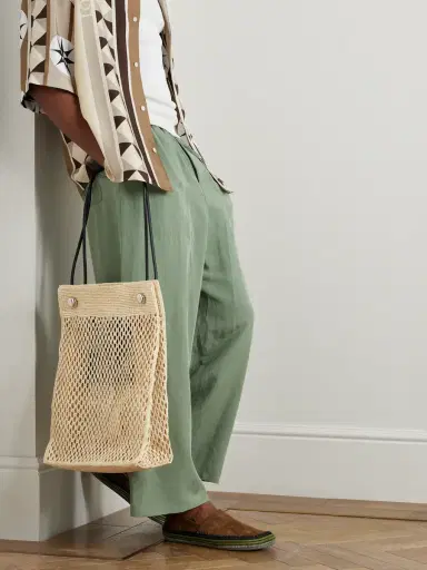 Loewe Paula's Ibiza Leather-Trimmed Raffia Tote Bag - Men | Thumbnail 2 Loewe Paula's Ibiza Leather-Trimmed Raffia Tote Bag - Men | Thumbnail 2