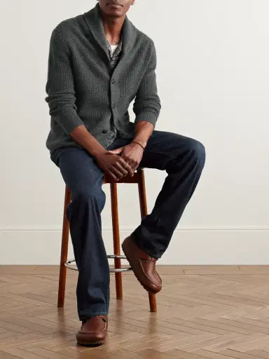 RRL Shawl-Collar Waffle-Knit Cashmere Cardigan - Men | Thumbnail 2