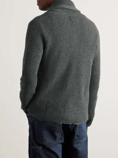 RRL Shawl-Collar Waffle-Knit Cashmere Cardigan - Men | Thumbnail 3