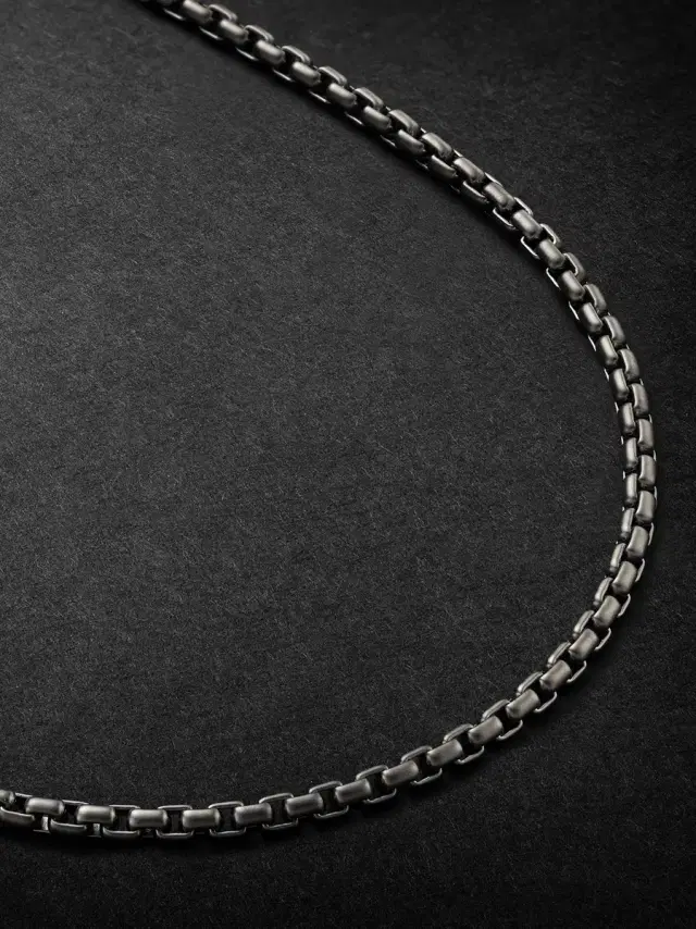 John Hardy Rhodium-Plated Box Chain Necklace - Men