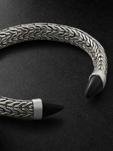John Hardy Spear 50 Flex Sterling Silver Onyx Cuff - Men | Thumbnail 4 John Hardy Spear 50 Flex Sterling Silver Onyx Cuff - Men | Thumbnail 4
