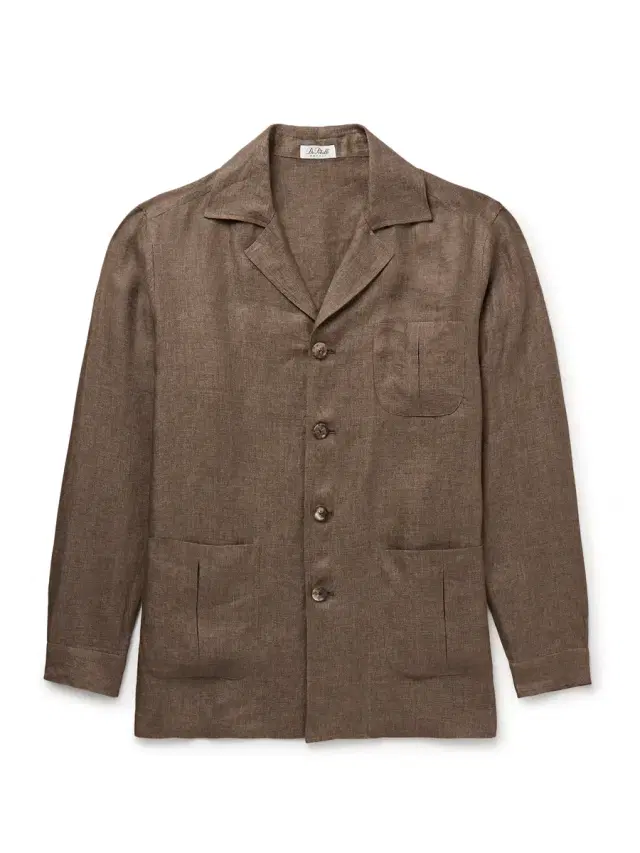 De Petrillo Slim-Fit Camp-Collar Linen Overshirt - Men