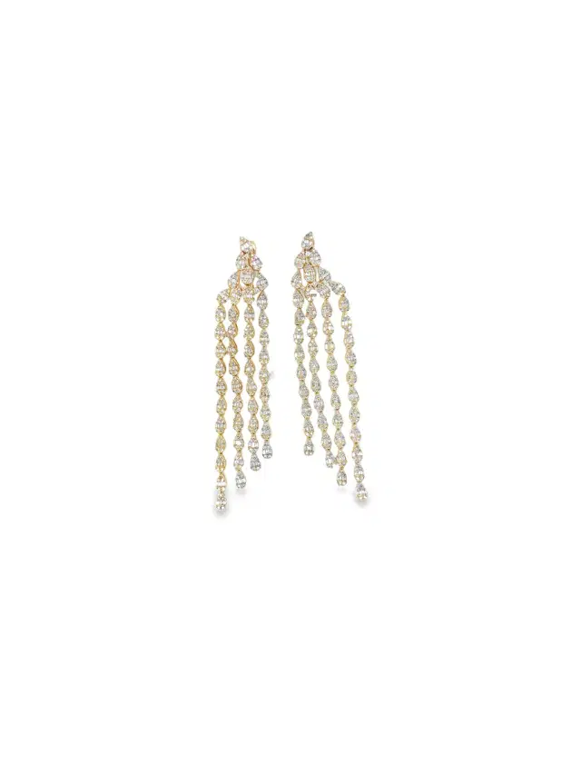 5.25ct Diamond 14K Gold Cascade Earrings