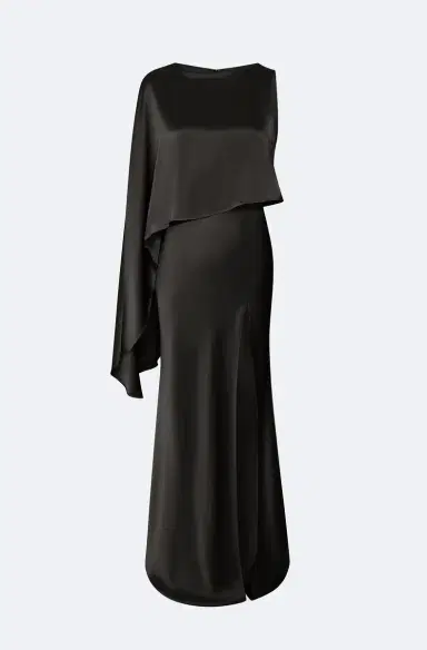 LAPOINTE Satin Asymmetric Draped Gown | Thumbnail 4 LAPOINTE Satin Asymmetric Draped Gown | Thumbnail 4