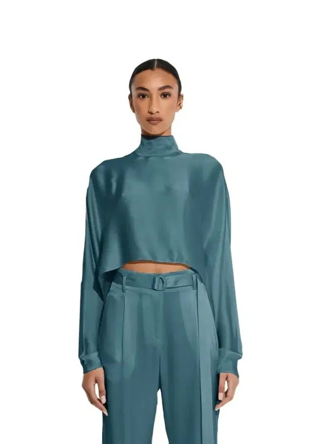 LAPOINTE Satin Caftan Top