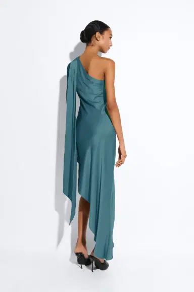 LAPOINTE Satin One Shoulder Dress | Thumbnail 2