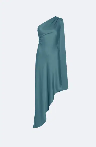 LAPOINTE Satin One Shoulder Dress | Thumbnail 4