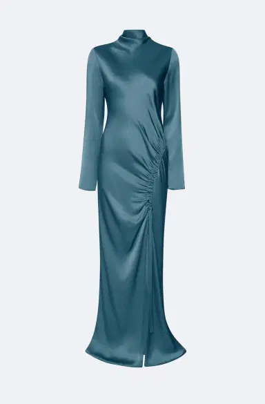 LAPOINTE Satin Tab Gown | Thumbnail 4 LAPOINTE Satin Tab Gown | Thumbnail 4