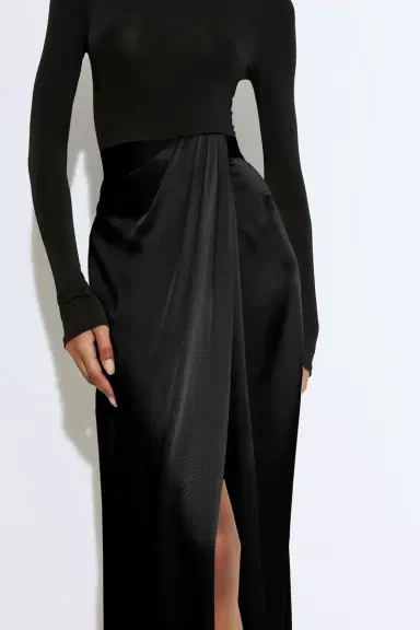 Lapointe Satin Wrap Maxi Skirt | Thumbnail 3