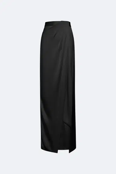 Lapointe Satin Wrap Maxi Skirt | Thumbnail 4