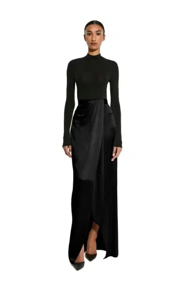 Lapointe Satin Wrap Maxi Skirt | Thumbnail 1