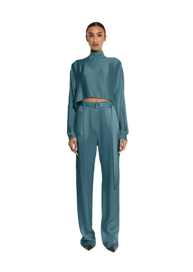 Silky Twill Belted Pant