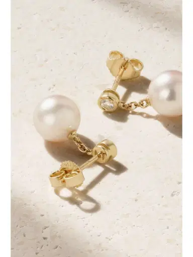 Mikimoto 18-karat Gold, Pearl And Diamond Earrings | Thumbnail 3 Mikimoto 18-karat Gold, Pearl And Diamond Earrings | Thumbnail 3