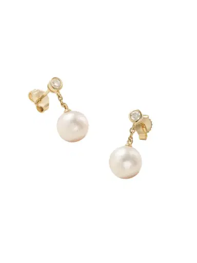 Mikimoto 18-karat Gold, Pearl And Diamond Earrings | Thumbnail 1 Mikimoto 18-karat Gold, Pearl And Diamond Earrings | Thumbnail 1