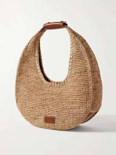 Staud Moon Large Leather-trimmed Raffia Tote | Thumbnail 3 Staud Moon Large Leather-trimmed Raffia Tote | Thumbnail 3